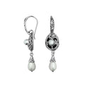 Wholesale Sterling Silver Mabe Pearl Scrollwork Dangle Earrings With Bali Ornate Detailing