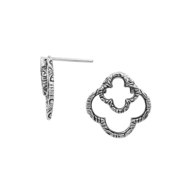 AE-6301-S Sterling Silver Beautiful Simple Designer Earring With Plain Silver Jewelry Bali Designs Inc 