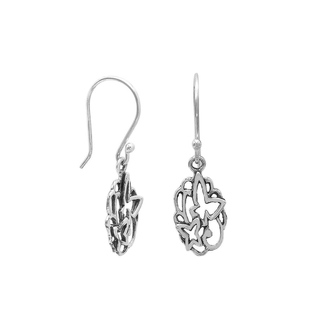AE-6308-S Sterling Silver Beautiful Simple Designer Earring With Plain Silver Jewelry Bali Designs Inc 