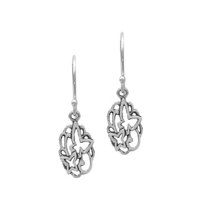 Wholesale Sterling Silver Marquise Drop Minimalist Dangle Earrings With Polished Finish Handcrafted In Bali