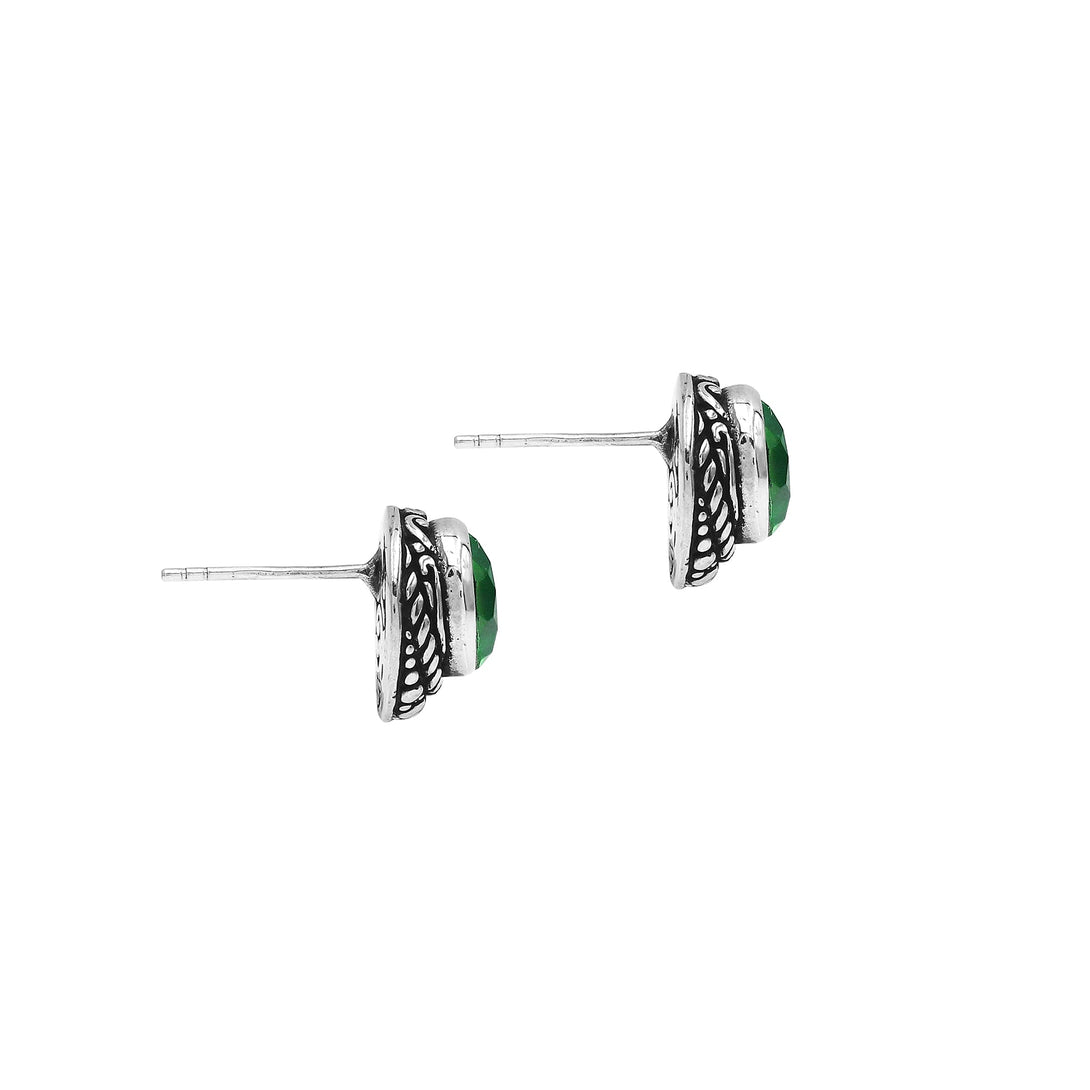 AE-6312-GQ Sterling Silver Earring With Green Quartz Jewelry Bali Designs Inc 