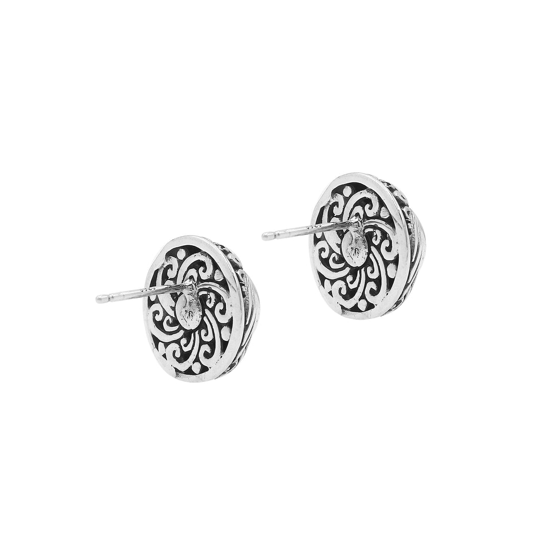 AE-6313-GA Sterling Silver Earring With Garnet Q. Jewelry Bali Designs Inc 