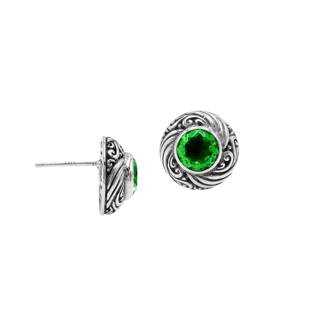AE-6313-PR Sterling Silver Earring With Peridot Q. Jewelry Bali Designs Inc 