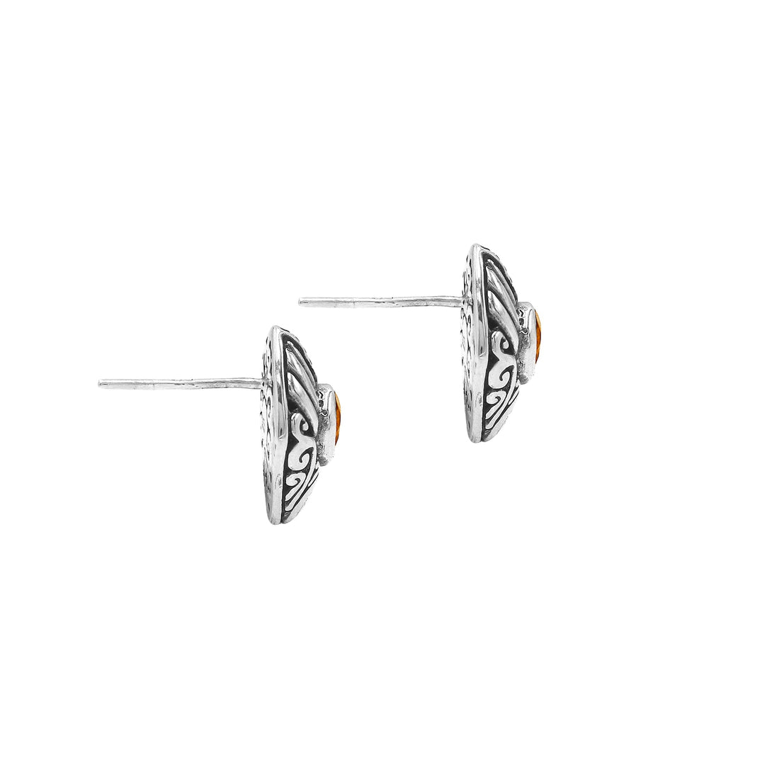 AE-6314-CT Sterling Silver Earring With Citrine Q. Jewelry Bali Designs Inc 