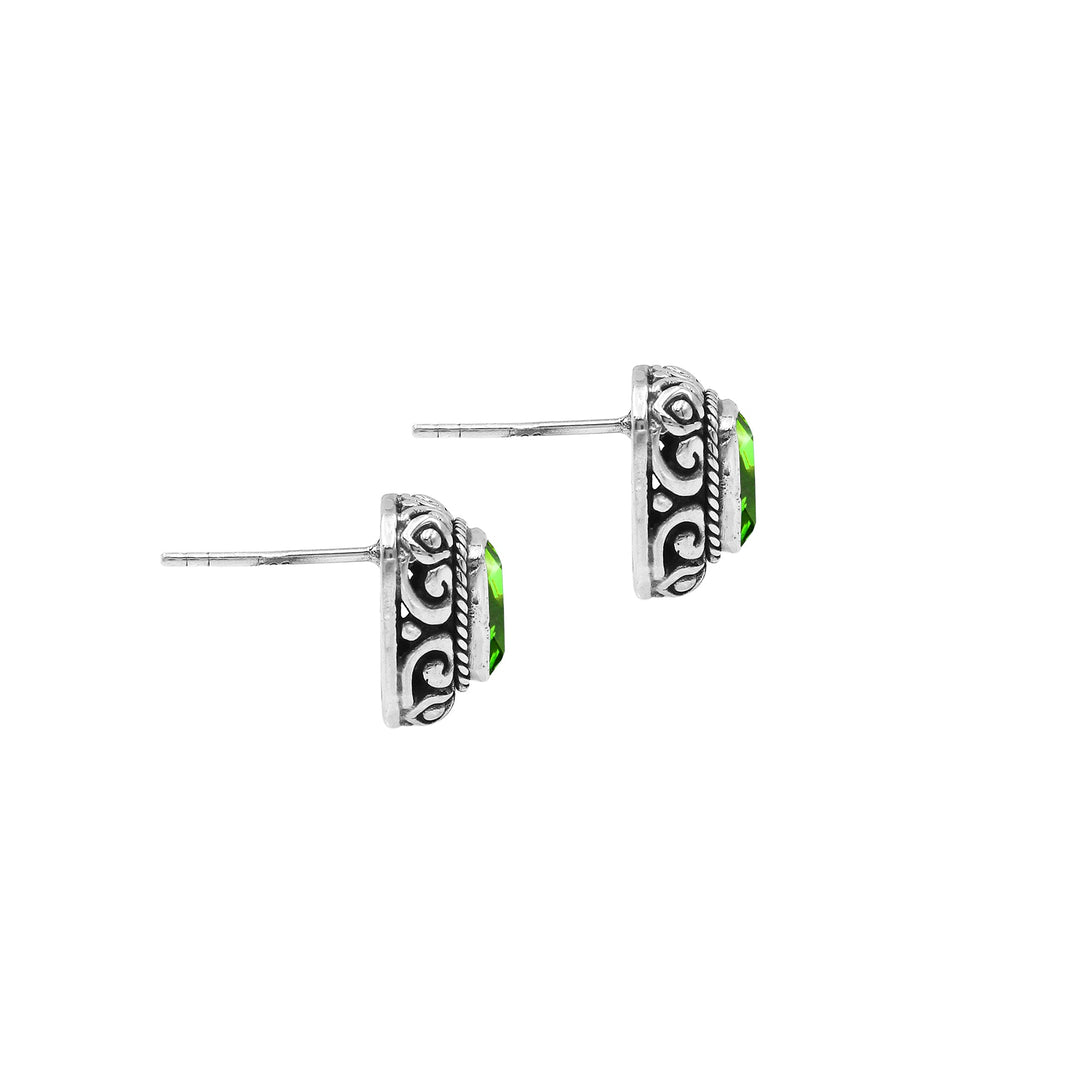 AE-6315-PR Sterling Silver Earring With peridot Q. Jewelry Bali Designs Inc 