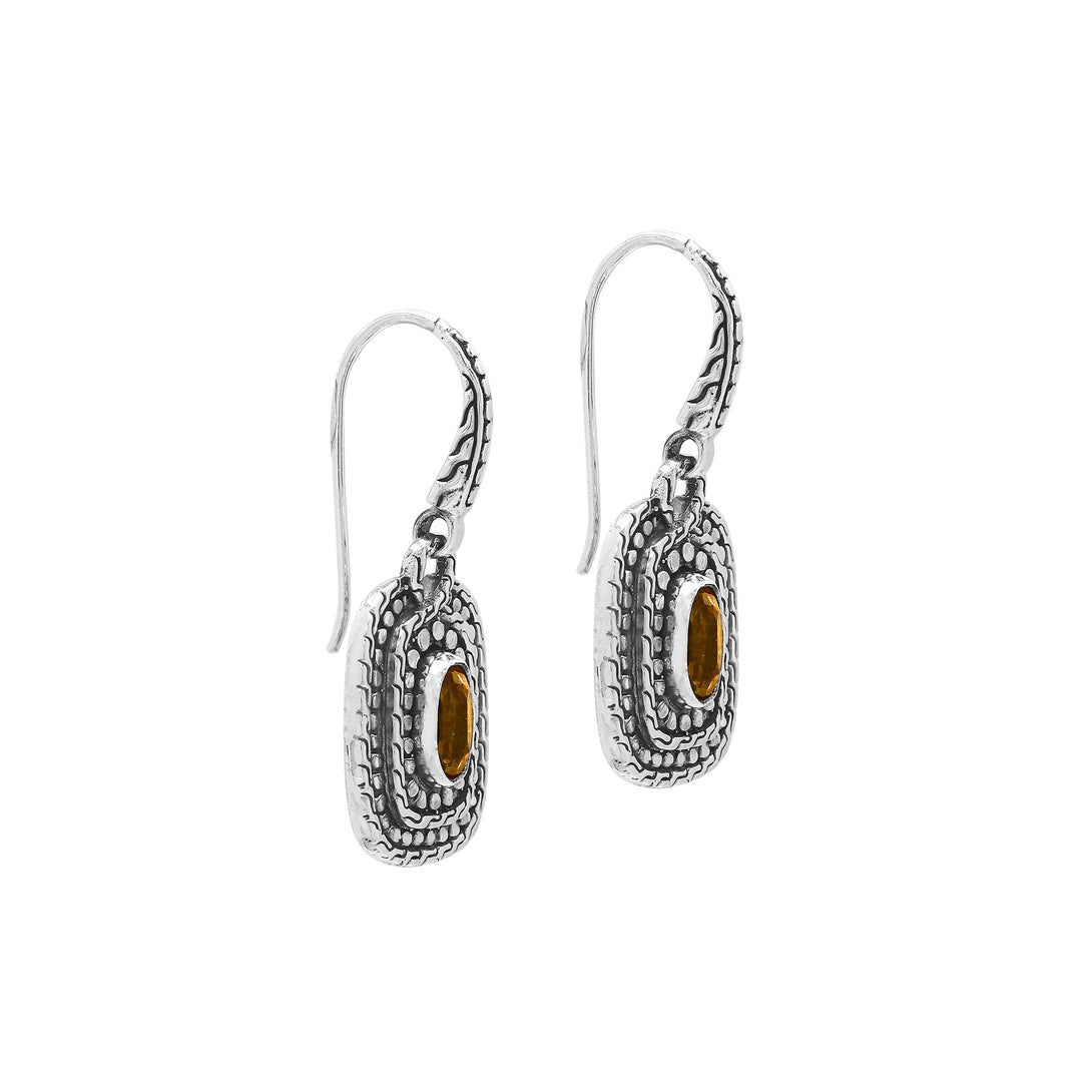 AE-6321-CT Sterling Silver Earring With Citrine Q. Jewelry Bali Designs Inc 