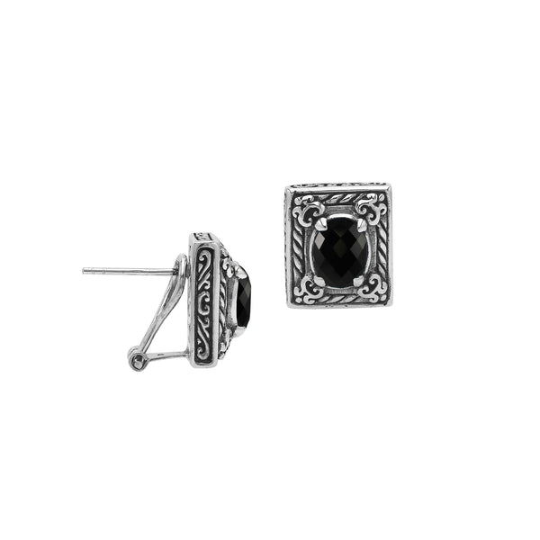 AE-6324-OX Sterling Silver Earring With Black Onyx Jewelry Bali Designs Inc 