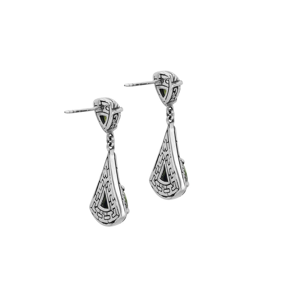 AE-6327-PR Sterling Silver Earring With Peridot Q. Jewelry Bali Designs Inc 