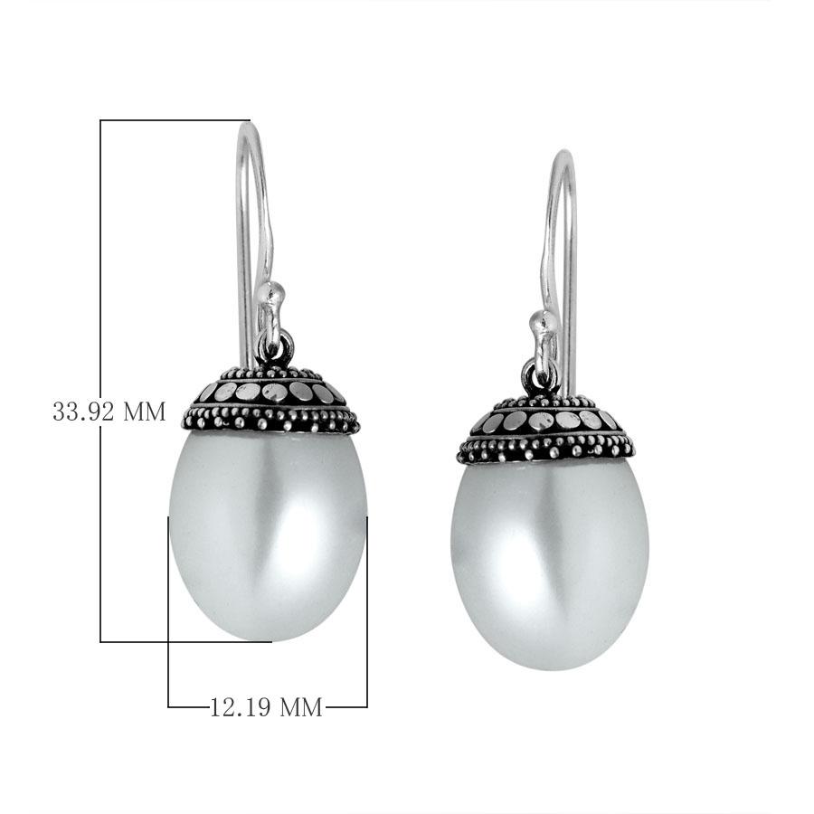 AE-7004-PE Sterling Silver Earring With Pearl Jewelry Bali Designs Inc 