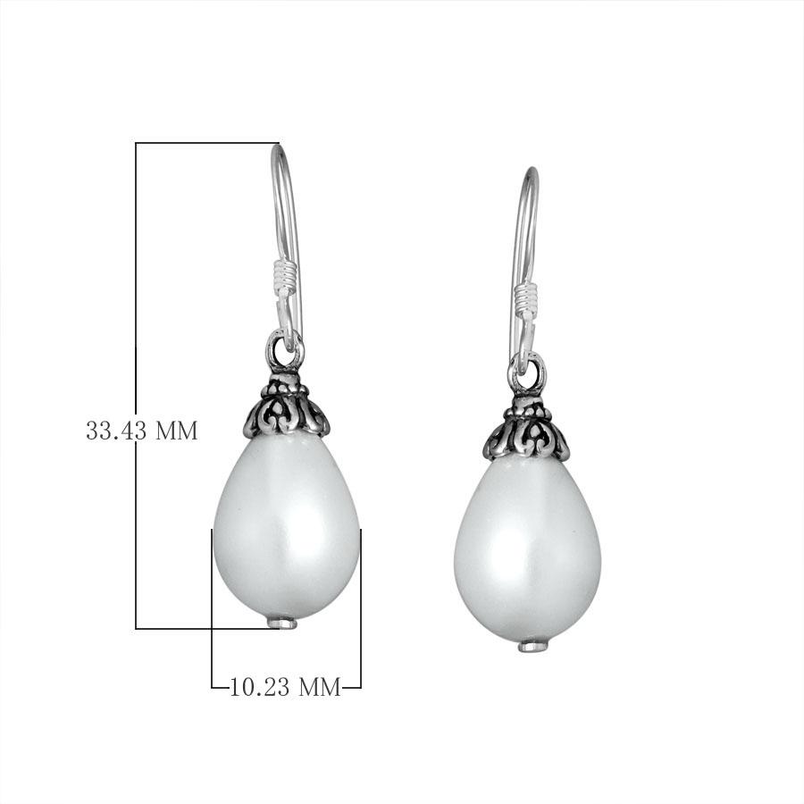 Wholesale Sterling Silver Teardrop Drop Earrings With Mabe Pearl Accents