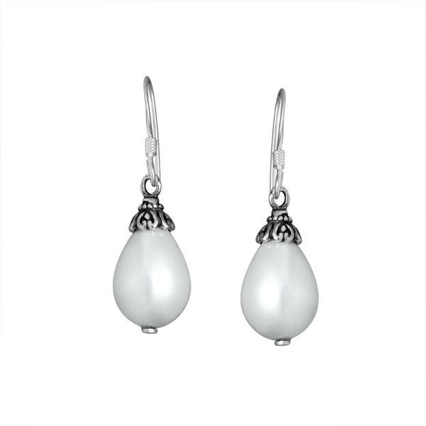 AE-7005-PE Sterling Silver Earring With Pearl Jewelry Bali Designs Inc 