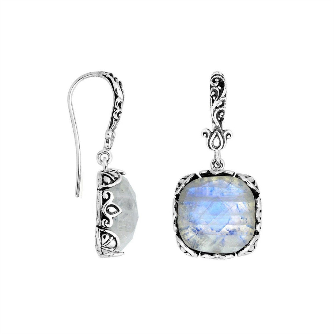AE-8005-RM Sterling Silver Earring With Rainbow Moonstone Jewelry Bali Designs Inc 