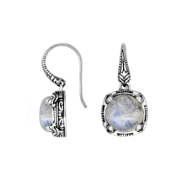 AE-8029-RM Sterling Silver Earring With Rainbow Moonstone Jewelry Bali Designs Inc 