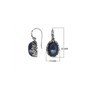Wholesale sterling silver Labradorite oval earwire earrings featuring floral hand-carved silver detailing, antique-polished finish, secure earwire hooks, and subtle iridescent stone appeal for premium wholesale jewelry collections.