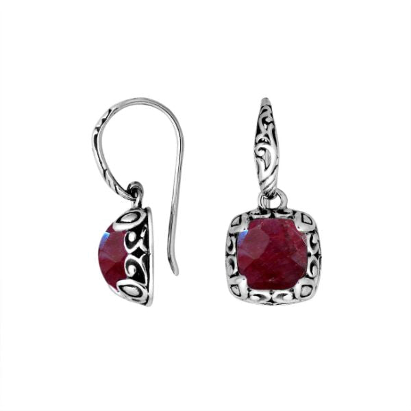 AE-8031-RB Sterling Silver Earring With Ruby Jewelry Bali Designs Inc 