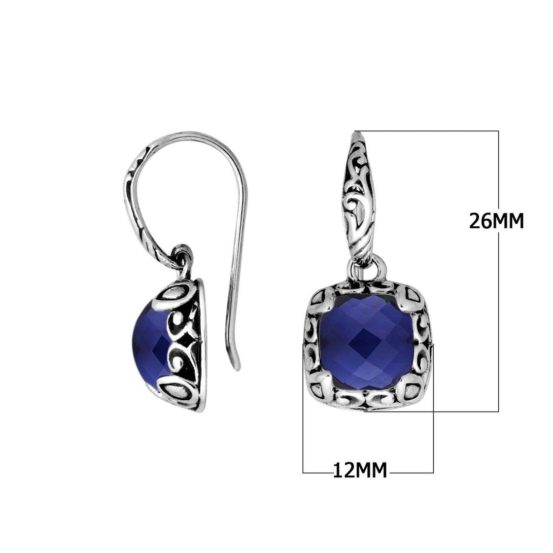 AE-8031-SP Sterling Silver Earring With Sapphire Jewelry Bali Designs Inc 