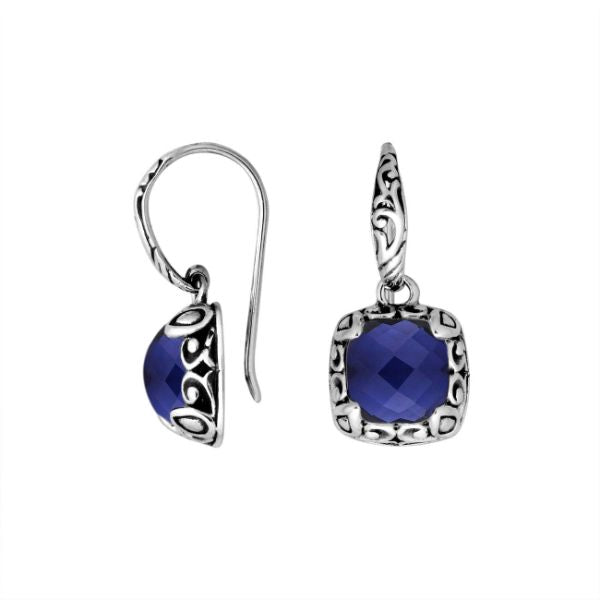 AE-8031-SP Sterling Silver Earring With Sapphire Jewelry Bali Designs Inc 