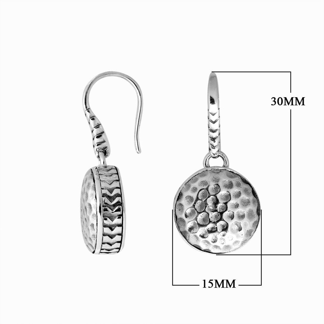 AE-8034-S Sterling Silver Round Shape Earring With Plain Silver Jewelry Bali Designs Inc 