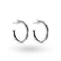 Wholesale Sterling Silver Bamboo Texture Half-Hoop Earrings With High Polish Finish