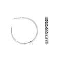 Wholesale Sterling Silver Slim Hoop Earrings With Swirl Engraving And Oxidized Balinese Finish