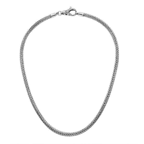 AN-1001-S-4MM-20" Bali Hand Crafted Sterling Silver Chain With lobster Jewelry Bali Designs Inc 
