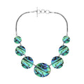 Wholesale sterling silver Abalone Shell statement necklace with Balinese handcrafted design.
