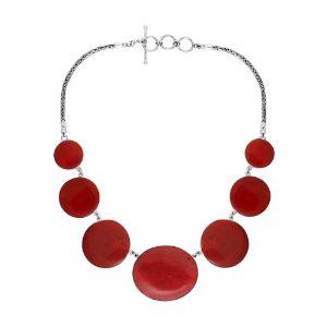 AN-1007-CR Sterling Silver Necklace With Coral Jewelry Bali Designs Inc 