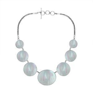 AN-1007-MOP Sterling Silver Necklace With Mother Of Pearl Jewelry Bali Designs Inc 