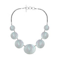 Wholesale sterling silver Mother of Pearl statement necklace with Balinese handcrafted design.