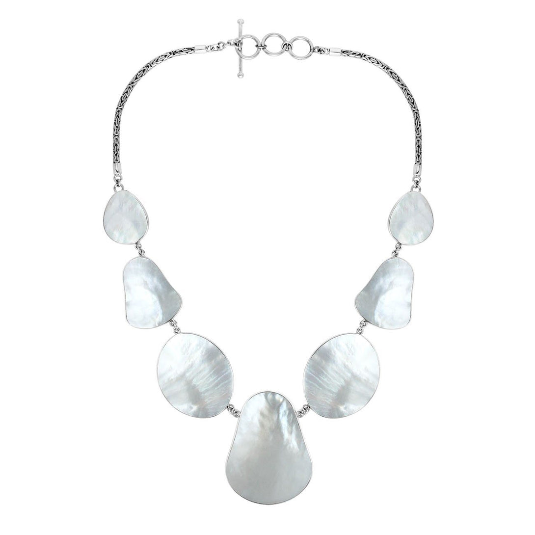 AN-1009-MOP Sterling Silver Necklace With Mother Of Pearl Jewelry Bali Designs Inc 