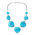 Wholesale sterling silver heart-shape turquoise shell necklace with Balinese handcrafted design.
