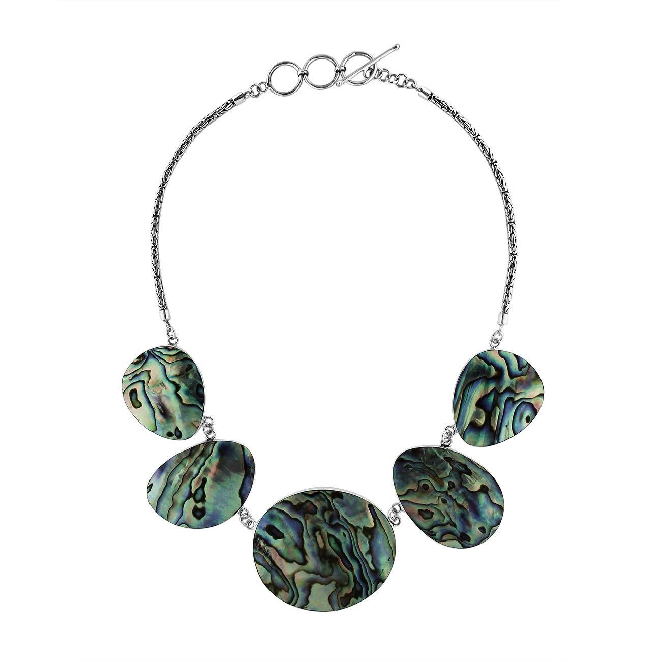 AN-1014-AB Sterling Silver Necklace With Abalone Shell Jewelry Bali Designs Inc 