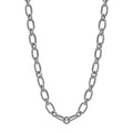 Sterling silver textured rope link chain necklace with toggle clasp.