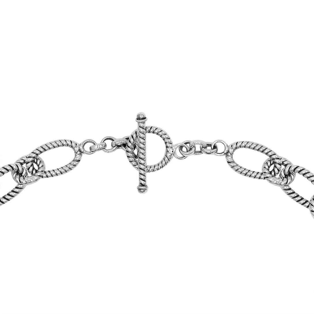 AB-1016-S-8 Sterling Silver Bracelet with Toggle Lock – Bali