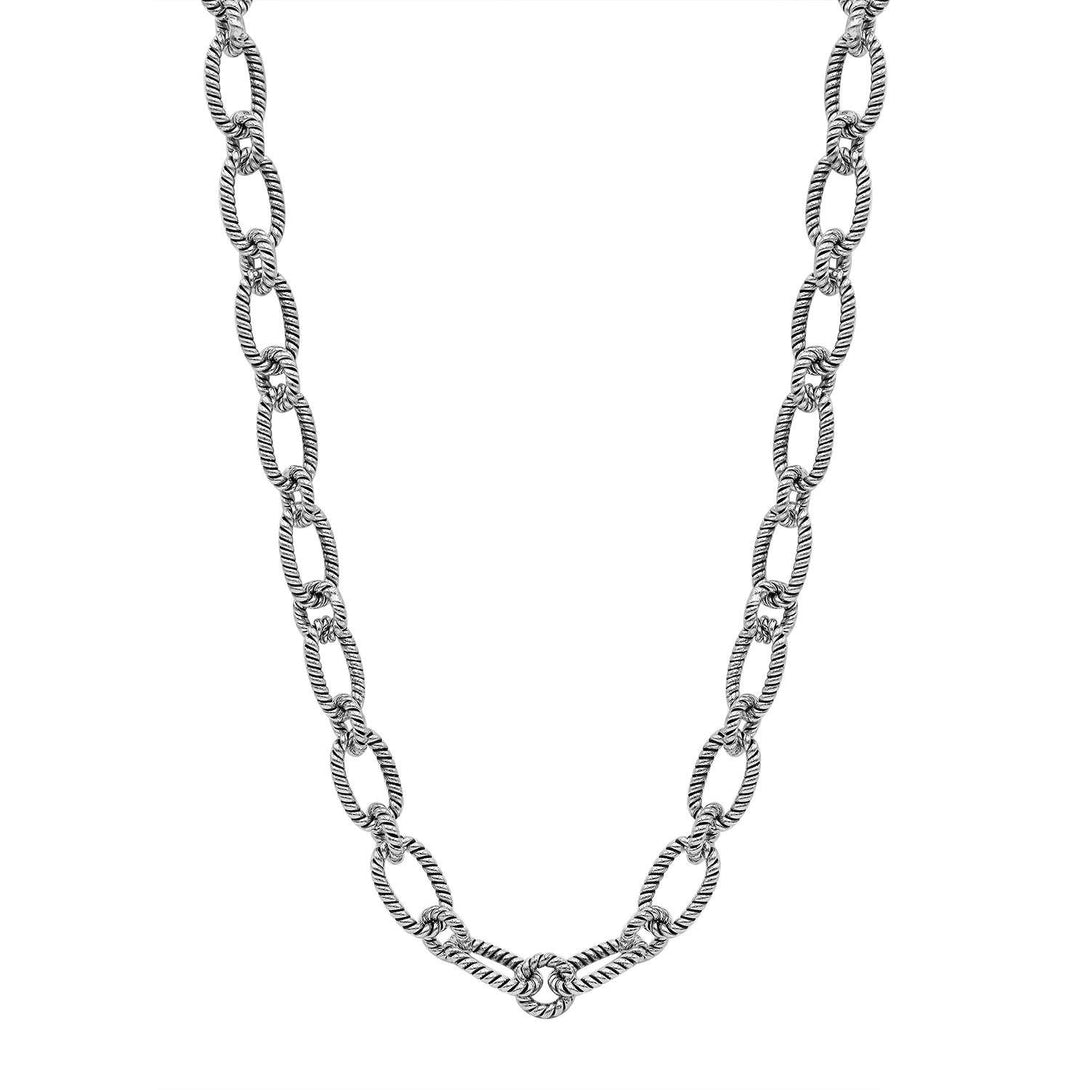 AN-1016-S-24" Bali Hand Crafted Sterling Silver Chain With Toggle Lock Jewelry Bali Designs Inc 