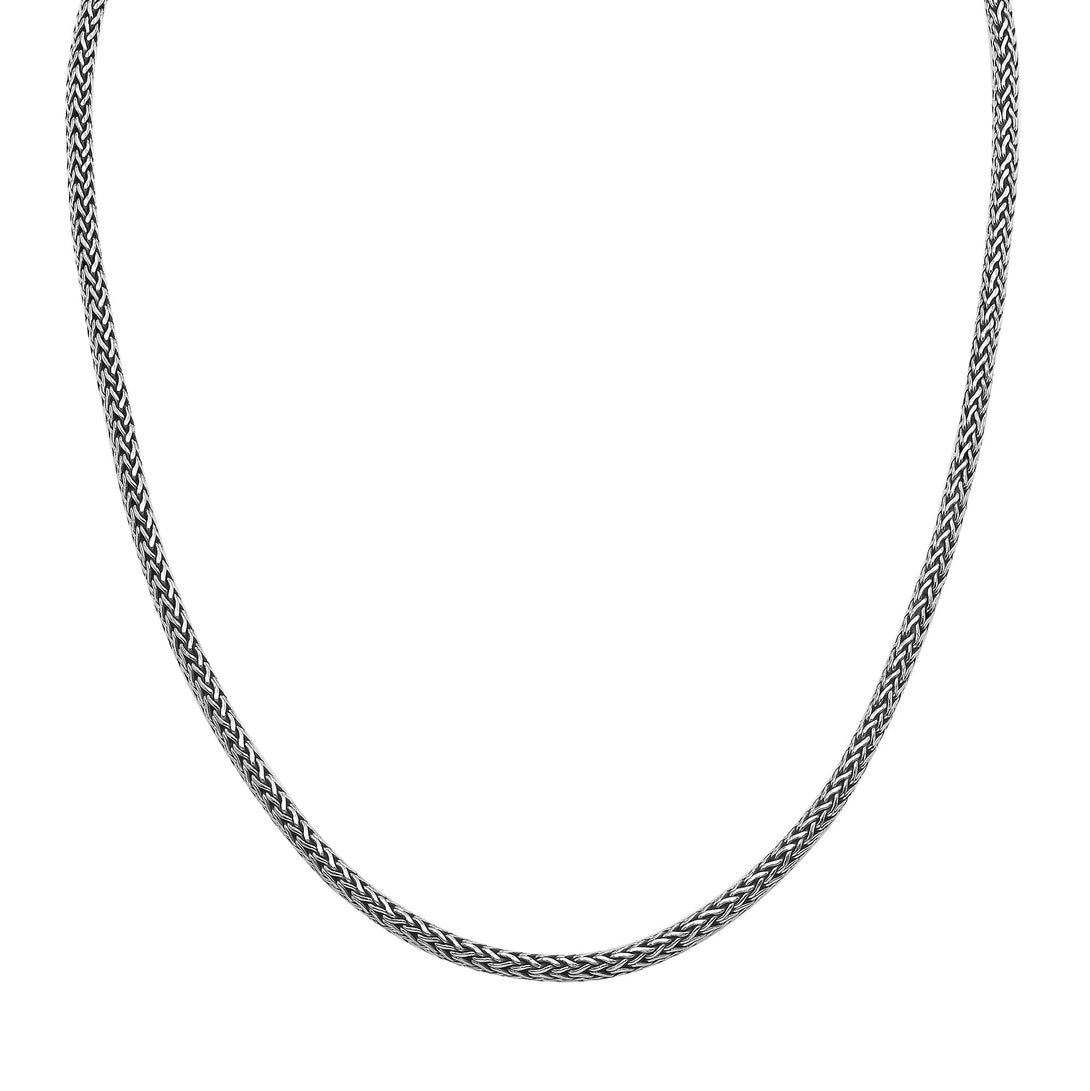 AN-1122-CZB-18" Sterling Silver Necklace With Black Cubic Zirconia Jewelry Bali Designs Inc 
