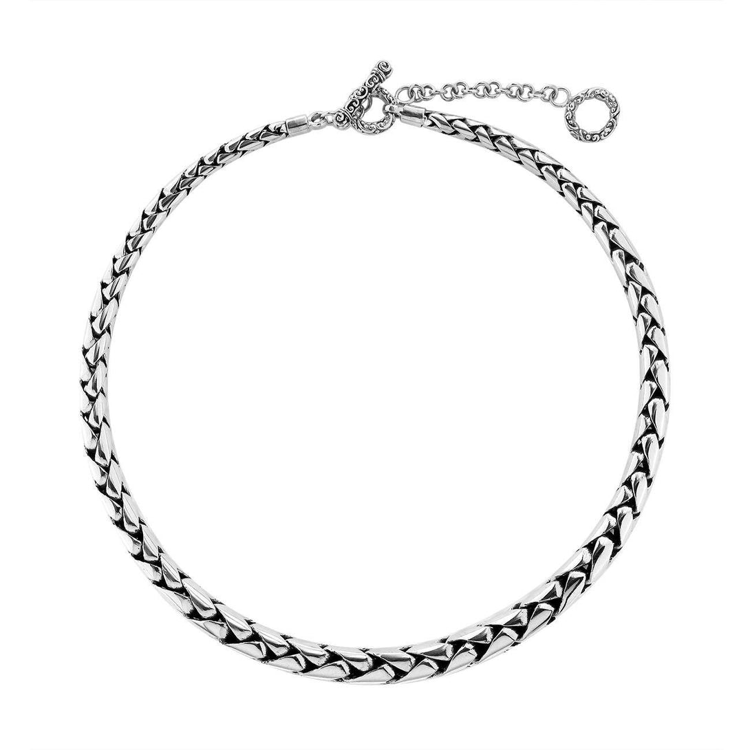 AN-6272-S-18" Sterling Silver Bali Hand Crafted Chain 7MM Graduated Necklace Jewelry Bali Designs Inc 