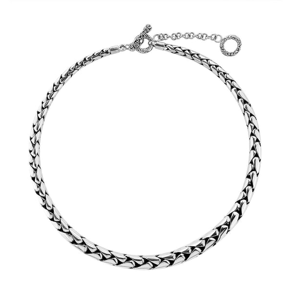 AN-6272-S-24" Sterling Silver Bali Hand Crafted Chain 7MM Graduated Necklace Jewelry Bali Designs Inc 