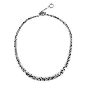 AN-6273-S-16" Sterling Silver Bali Hand Crafted Chain 8MM Graduated Necklace Jewelry Bali Designs Inc 