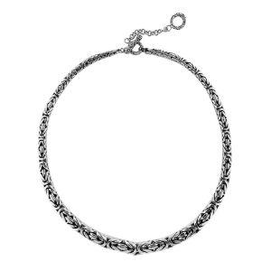 AN-6275-S-16" Sterling Silver Bali Hand Crafted Chain 8MM Graduated Necklace Jewelry Bali Designs Inc 