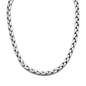 Wholesale 4 MM Sterling Silver flat-link chain with lobster lock, handcrafted in Bali.