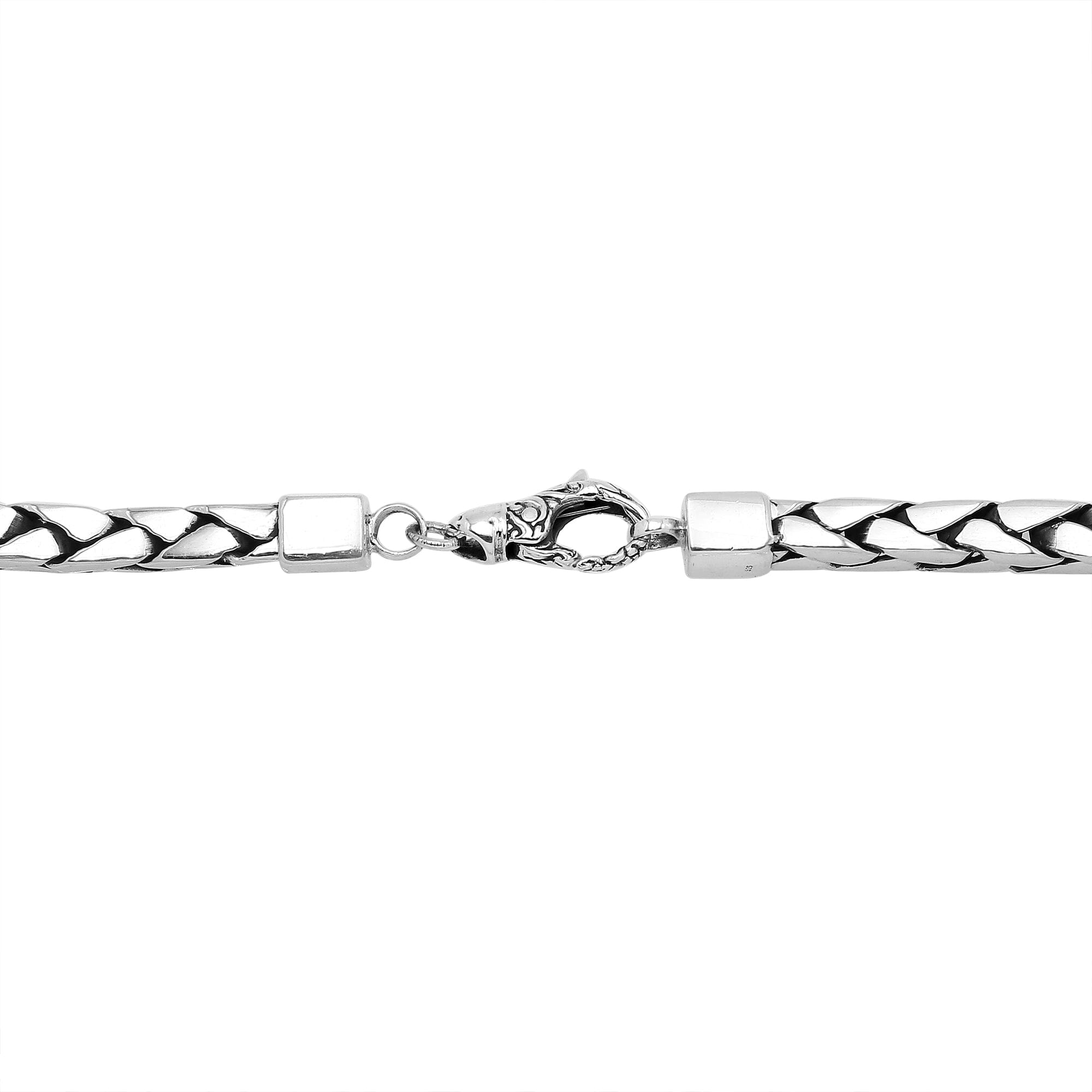 Wholesale 6 MM Sterling Silver flat-link chain with lobster lock, handcrafted in Bali.
