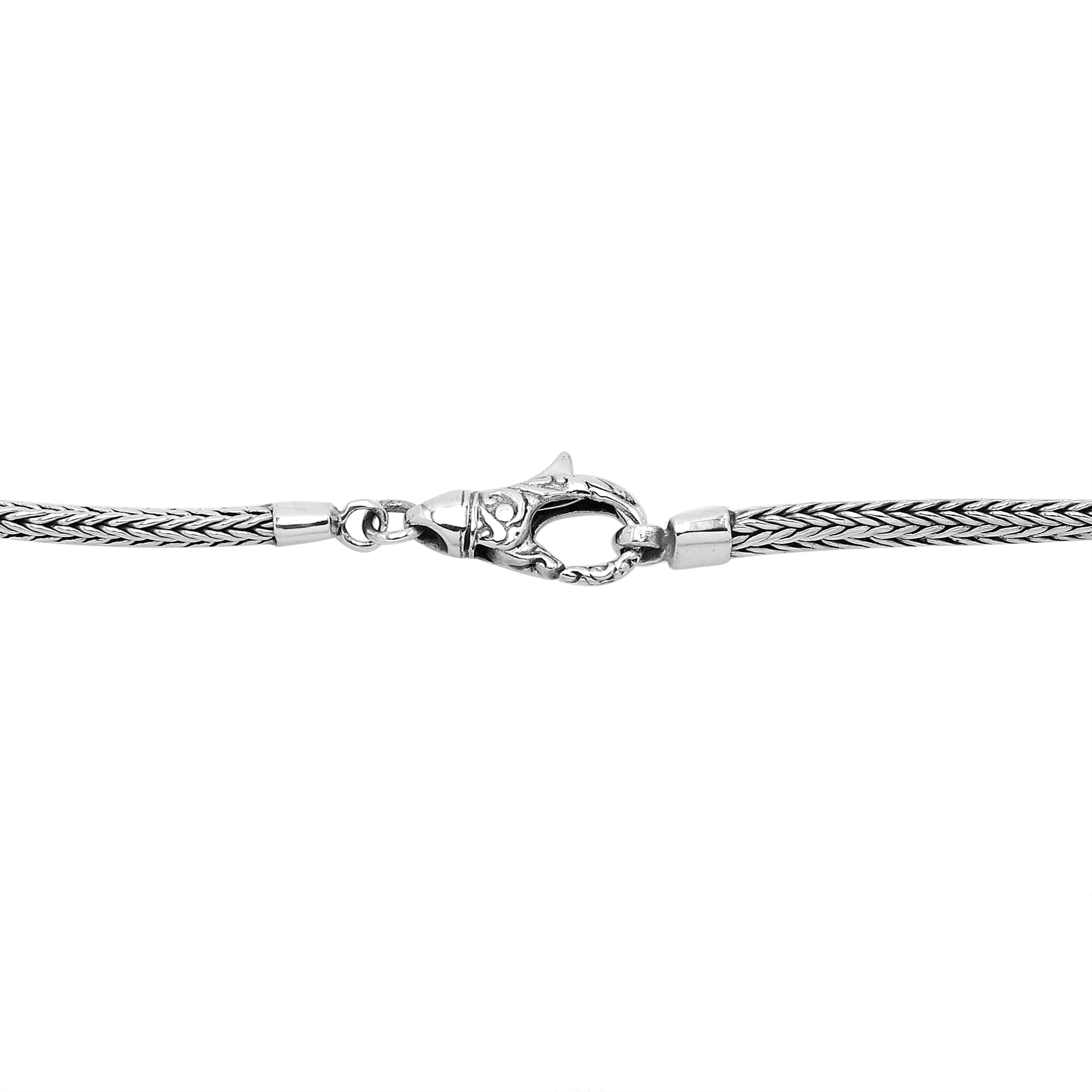 Wholesale 3x5 MM Sterling Silver woven chain with lobster lock, handcrafted in Bali.