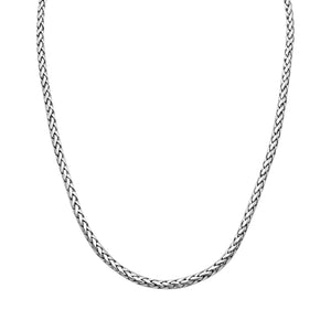 925 Sterling Silver 3x5MM woven chain necklace with lobster lock clasp handcrafted in Bali