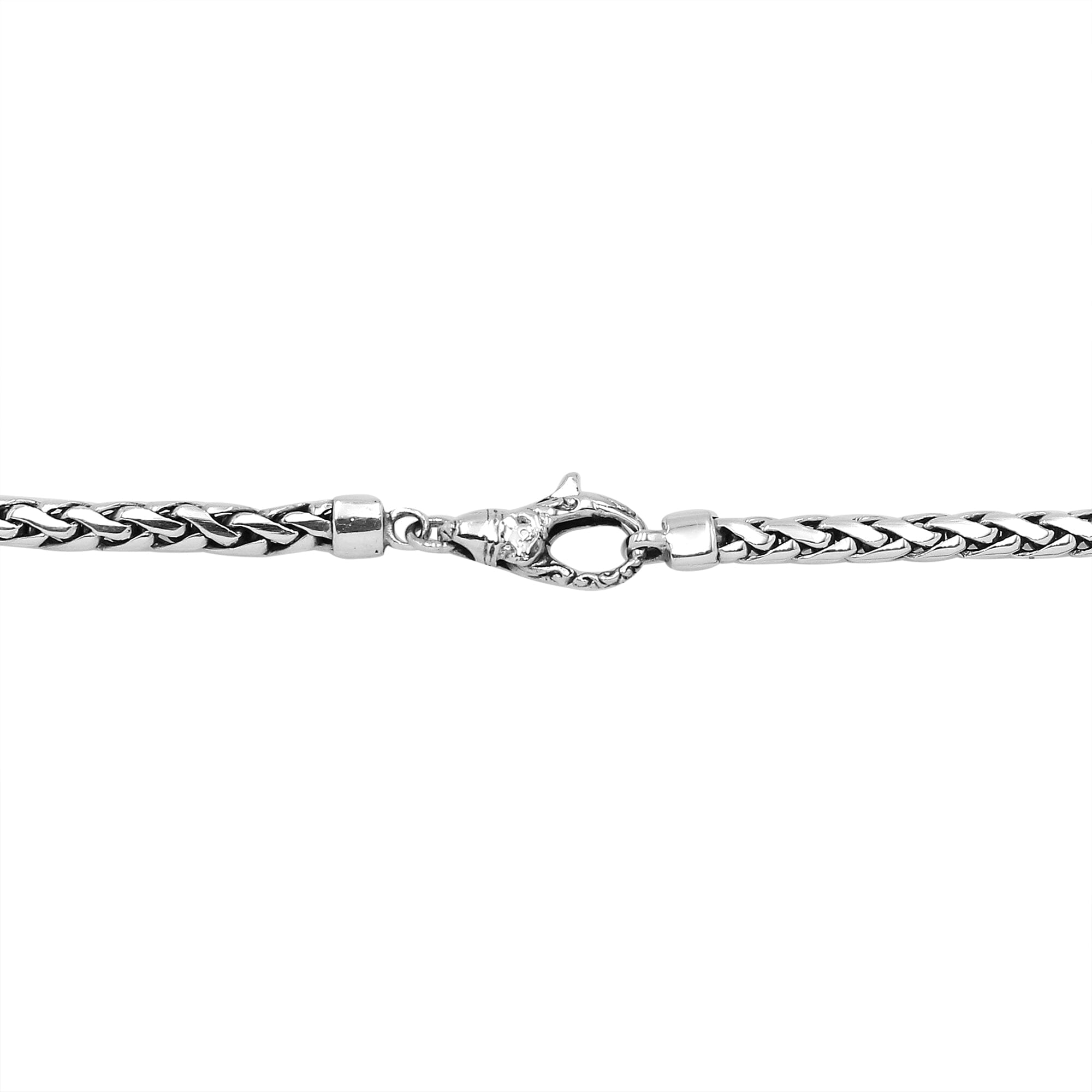 925 Sterling Silver 3x5MM woven chain necklace with lobster lock clasp handcrafted in Bali