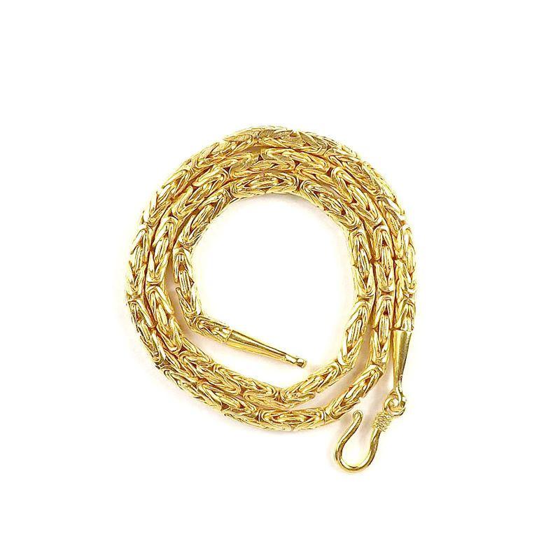 18K Gold Overlay 3MM Bali Woven Chain Necklace with Hook Lock wholesale