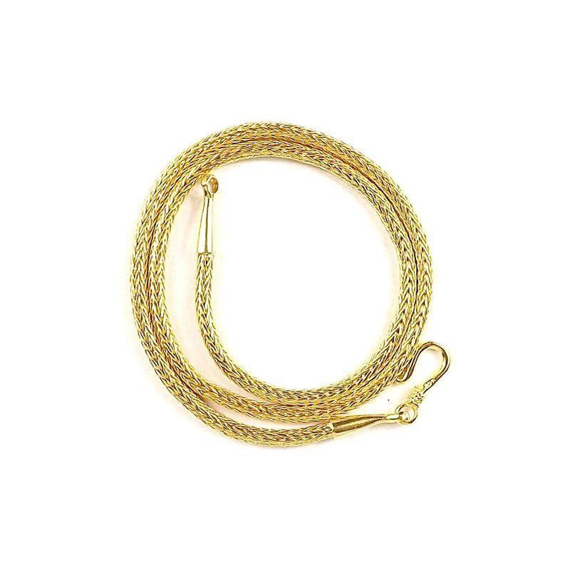 18K Gold Overlay 3MM Bali Woven Chain Necklace with Hook Lock wholesale jewelry