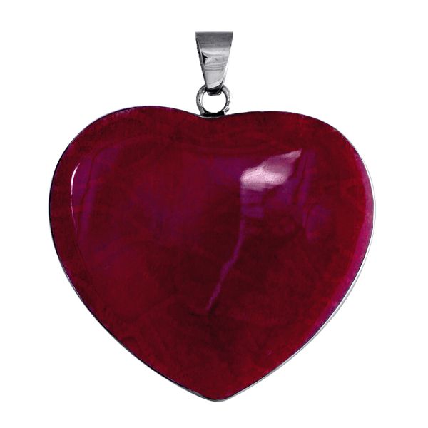 AP-1027-CR Sterling Silver Heart Shape Pendant with Coral Jewelry Bali Designs Inc 
