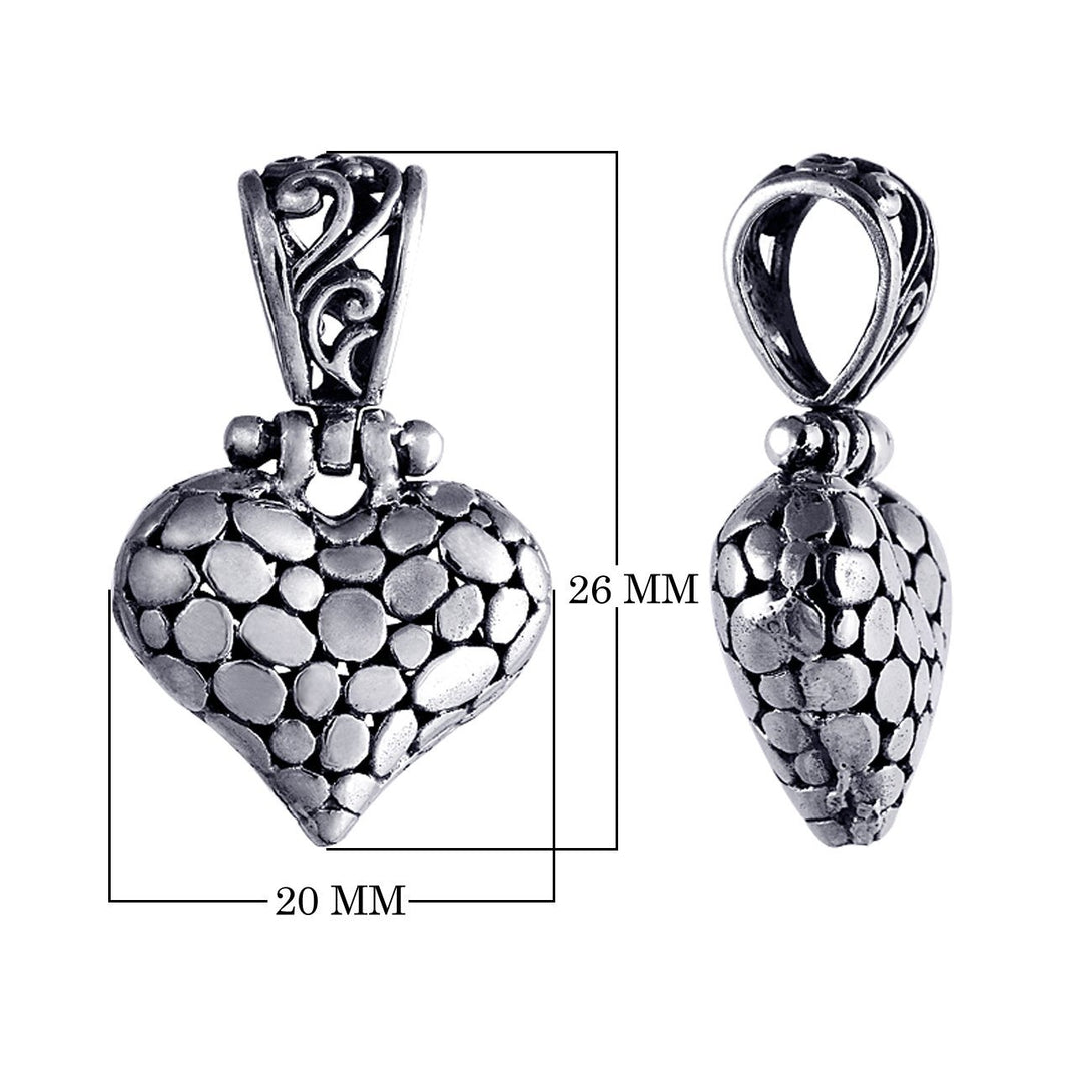 AP-1035-S Sterling Silver Heart Shape Pendant With Plain Silver Jewelry Bali Designs Inc 