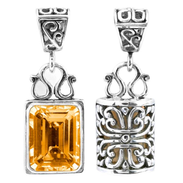 AP-1041-CT Sterling Silver Pendant With Citrine Q. Jewelry Bali Designs Inc 